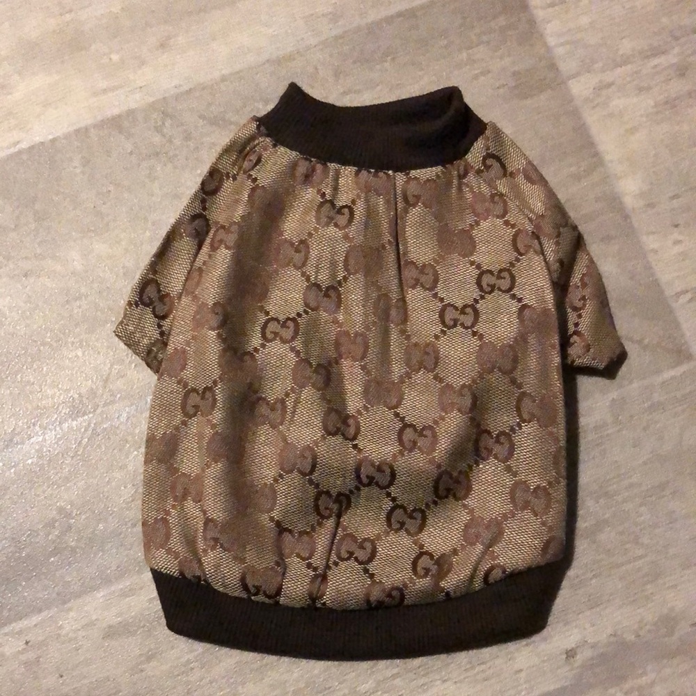Gucci Brown GG Dog Logo Sweater/Shirt